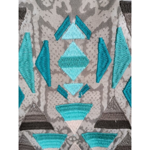 Judith March Long Bell Sleeve Embroidered Boho Snake Print Tunic Top Size Small - Picture 2 of 9